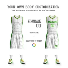 White Light Green Double Side Sets Basketball Jersey 3