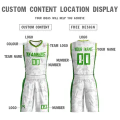 White Light Green Double Side Sets Basketball Jersey 4