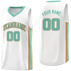 White Light Green Khaki Classic Basketball Jersey