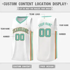 White Light Green Khaki Classic Basketball Jersey 2