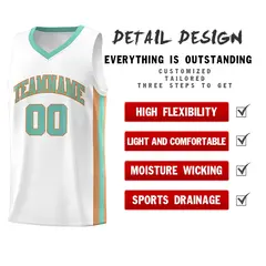 White Light Green Khaki Classic Basketball Jersey 4