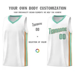 White Light Green Khaki Classic Breathable Basketball Jersey 3
