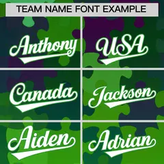 White Light Green Puzzle Elements Baseball Jersey 3