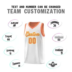 White Light Orange Chest Slash Pattern Basketball Jersey 3