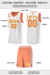 White Light Orange Chest Slash Pattern Basketball Jersey 2