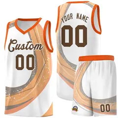 White Light Orange Galaxy Graffiti Basketball Jersey Uniform 1
