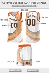 White Light Orange Galaxy Graffiti Basketball Jersey Uniform 2