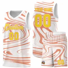 White Light Orange Graffiti Fluids Basketball Jersey Sets 1