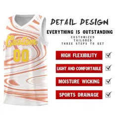 White Light Orange Graffiti Fluids Basketball Jersey Sets 2