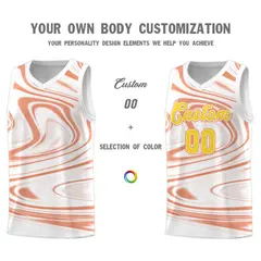 White Light Orange Graffiti Fluids Basketball Jersey Sets 3