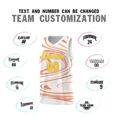 White Light Orange Graffiti Fluids Basketball Jersey Sets 4