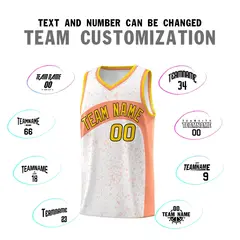 White Light Orange Irregular Dot Graffiti Basketball Jersey 4