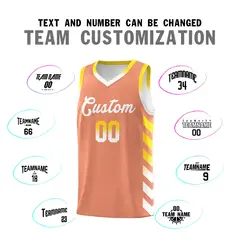 White Light Orange Reversible Basketball Kits - Side Arrow Light Orange Gold Gradient 4