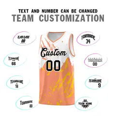 White Light Orange Snow Mountain Beast Pattern Basketball Jersey 4