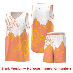 White Light Orange Snow Mountain Beast Pattern Basketball Jersey 7
