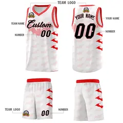 White Light Pink Bat Pattern Halloween Basketball Jersey 5