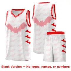White Light Pink Bat Pattern Halloween Basketball Jersey 7