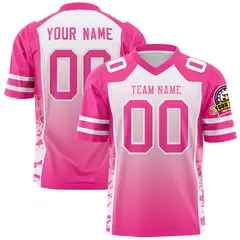 White Light Pink Gradient Side Pattern Football Jersey 1