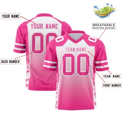 White Light Pink Gradient Side Pattern Football Jersey 2