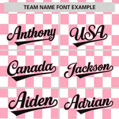 White Light Pink Plaid Fashion Authentic Baseball Jersey 3