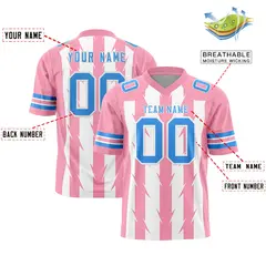 White Light Pink Razr Stripe Graffiti Flag Football Jersey 2