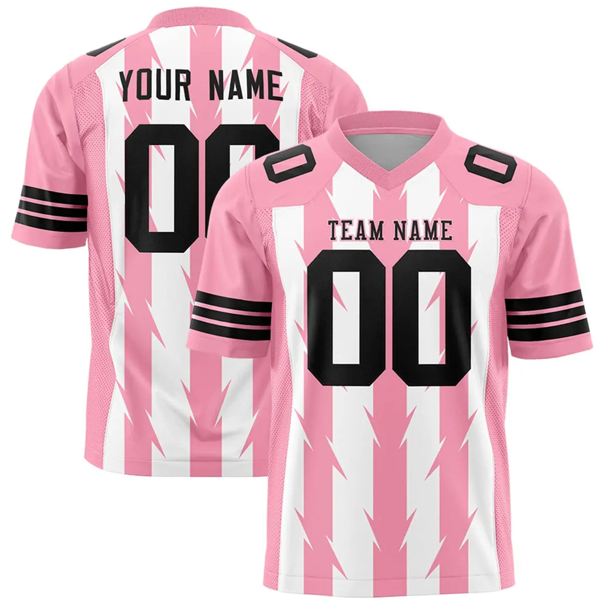 White Light Pink Razr Stripe Graffiti Flag Football Jersey