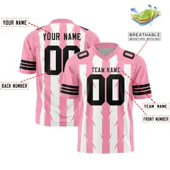 White Light Pink Razr Stripe Graffiti Flag Football Jersey 2
