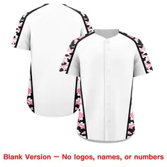White Light Pink Side Camo Baseball Jersey 7