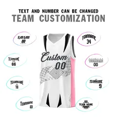 White Light Pink Snake Scale Venomous Fang Graffiti Basketball Jersey 4