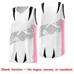 White Light Pink Snake Scale Venomous Fang Graffiti Basketball Jersey 6