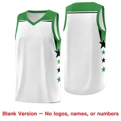 White Light Pink Star Color Block Two Tone Side Basketball Jersey 6