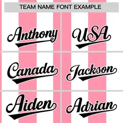 White Light Pink Stripe Two-Button Softball Jersey 3