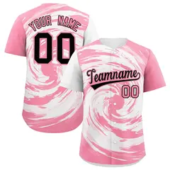 White Light Pink Swirl Graffiti Baseball Jersey