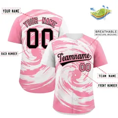 White Light Pink Swirl Graffiti Baseball Jersey 2