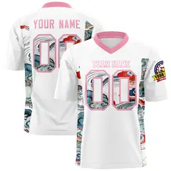 White Light Pink Ukiyo-e Auspicious Clouds Graffiti Football Jersey 1