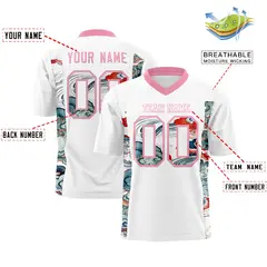 White Light Pink Ukiyo-e Auspicious Clouds Graffiti Football Jersey 2