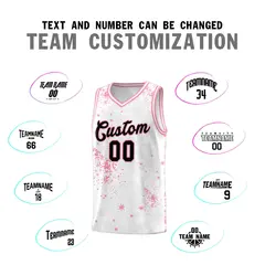 White Light Pink Vice Burst Graffiti Basketball Jersey 4
