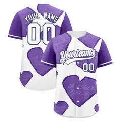 White Light Purple Mother's Day Graffiti Baseball Jersey