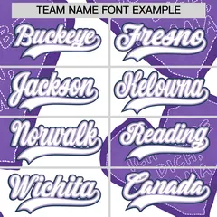 White Light Purple Mother's Day Graffiti Baseball Jersey 4