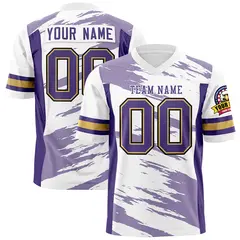 White Light Purple Scratch Pattern Authentic Football Jersey