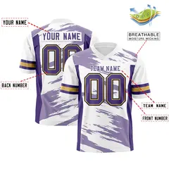White Light Purple Scratch Pattern Authentic Football Jersey 2
