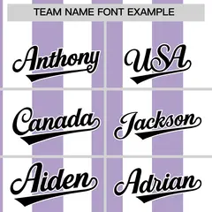 White Light Purple Stripe Two-Button Softball Jersey 3