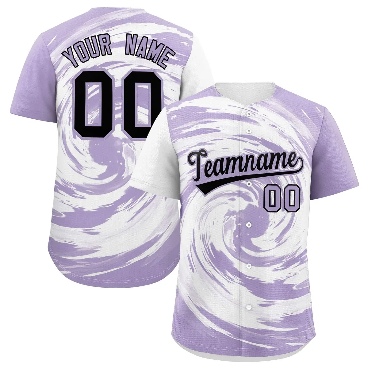 White Light Purple Swirl Graffiti Baseball Jersey