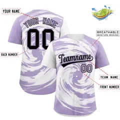 White Light Purple Swirl Graffiti Baseball Jersey 2