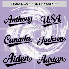White Light Purple Swirl Graffiti Baseball Jersey 3