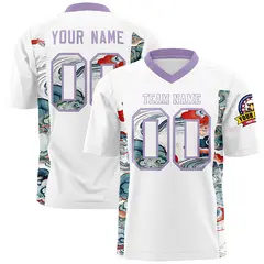 White Light Purple Ukiyo-e Auspicious Clouds Graffiti Football Jersey