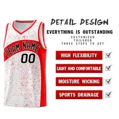 White Light Red Dot Graffiti Irregular Pattern Basketball Jersey 2