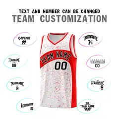White Light Red Dot Graffiti Irregular Pattern Basketball Jersey 4