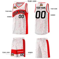 White Light Red Dot Graffiti Irregular Pattern Basketball Jersey 5
