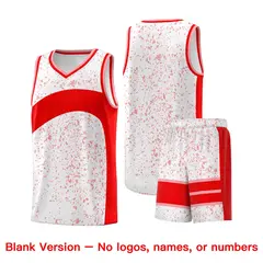 White Light Red Dot Graffiti Irregular Pattern Basketball Jersey 7